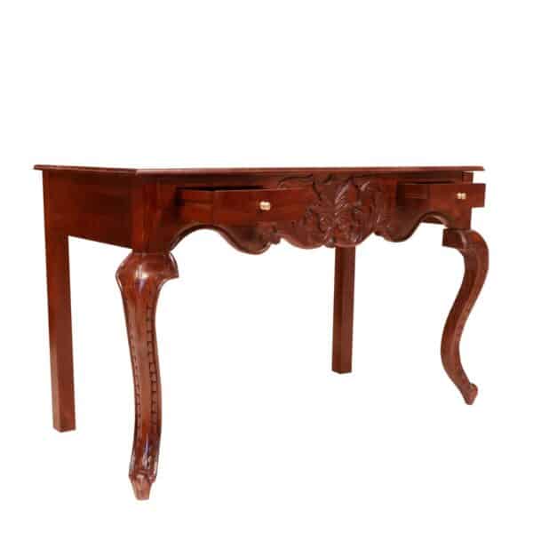 Solid Wood 2 Drawer Console Table With Carving3
