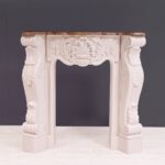 Solid Wood Fire Mantel Carved French Console Table