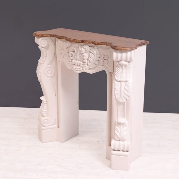 Solid Wood Fire Mantel Carved French Console Table1