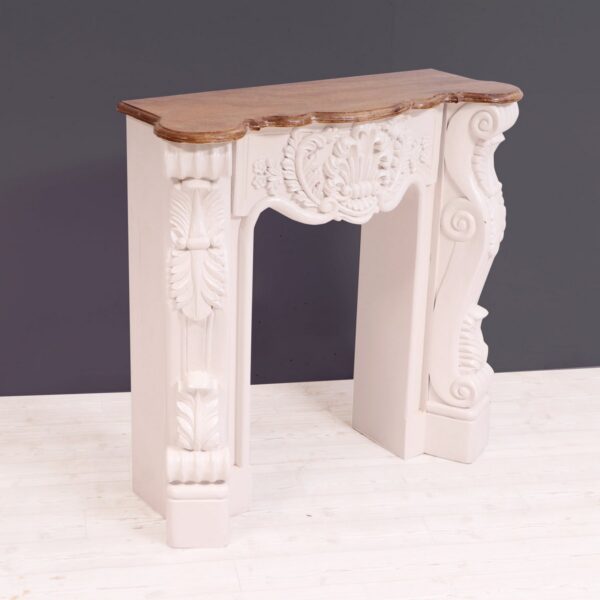 Solid Wood Fire Mantel Carved French Console Table5