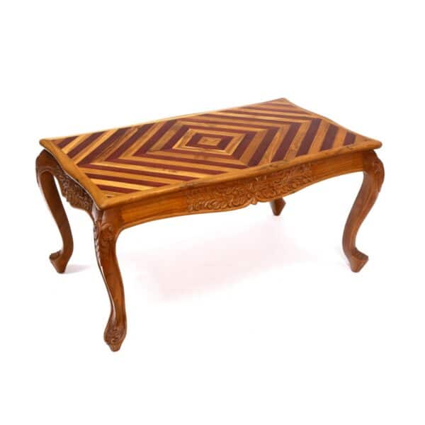 Stylish Inlay Design Teak Wood Coffee Table1