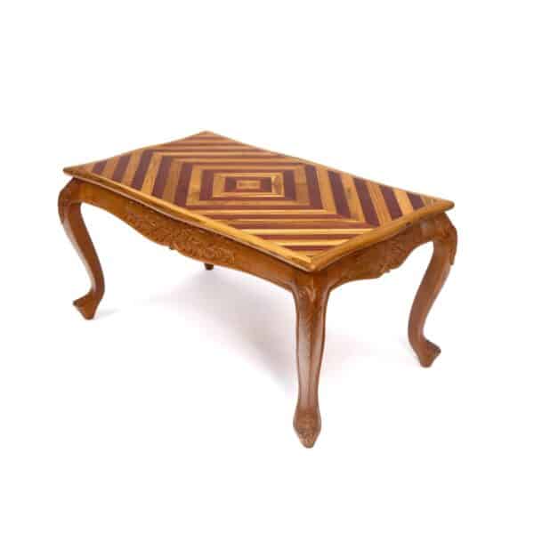 Stylish Inlay Design Teak Wood Coffee Table2