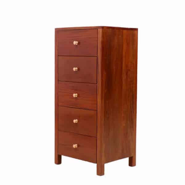 Stylish Natural Solid Wood Five Drawer Chest1