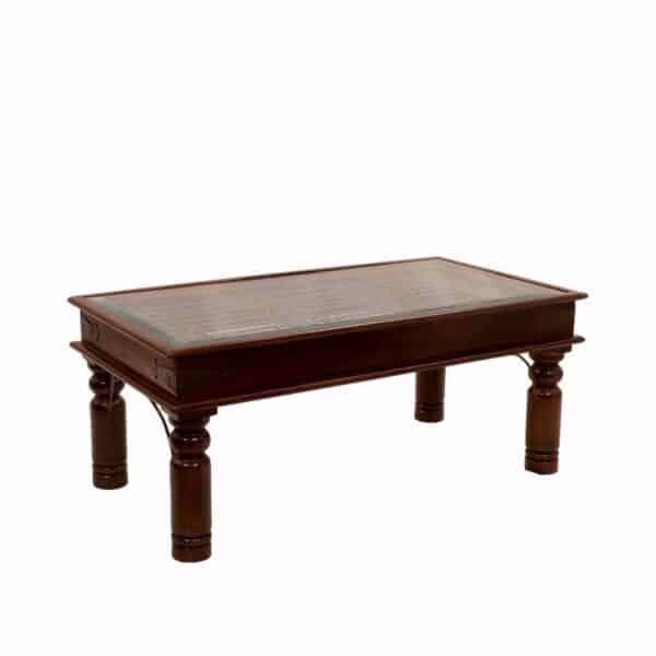 Stylish Natural Solid Wood Vintage Grill Coffee Table