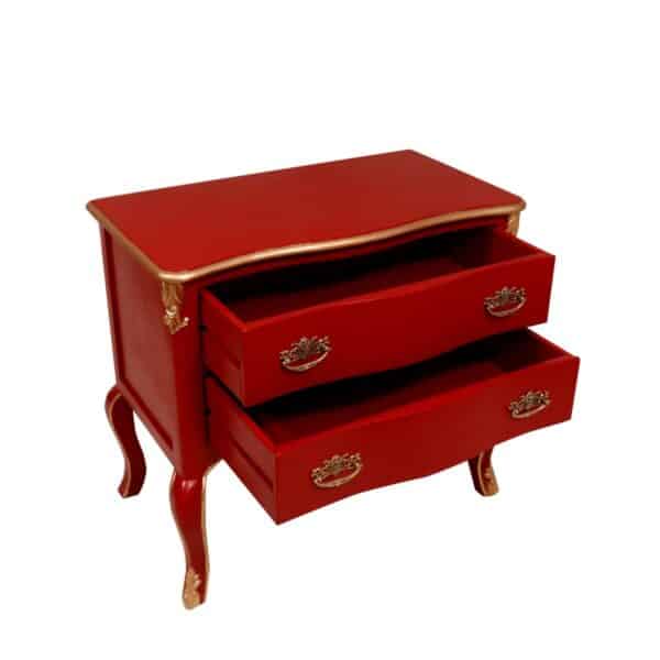 Stylish Royal Red Two tiered Chest of Drawers1