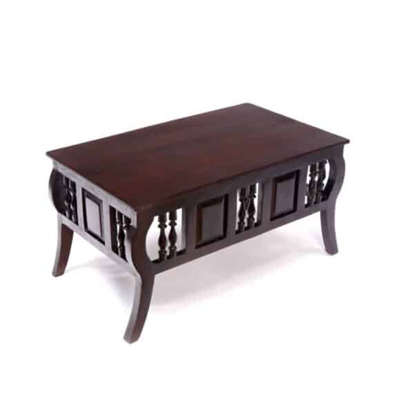 Teak Wood Black Touch Carved Coffee Table2