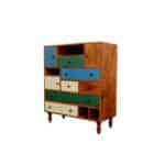 Wooden Distressed Concept Collectors Drawer Chest