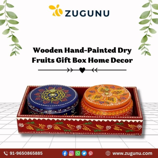 Wooden Hand Painted Dry Fruits Gift Box Zugunu