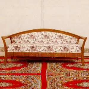 Wooden Traditional Simple Teak Wood 3 Seater Sofa