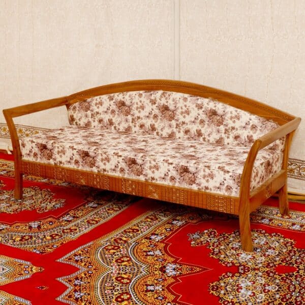 Wooden Traditional Simple Teak Wood 3 Seater Sofa 3