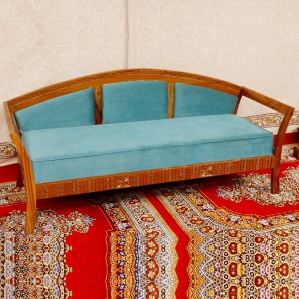 Blues Authentic Teak Wood Three Seater Sofa 2