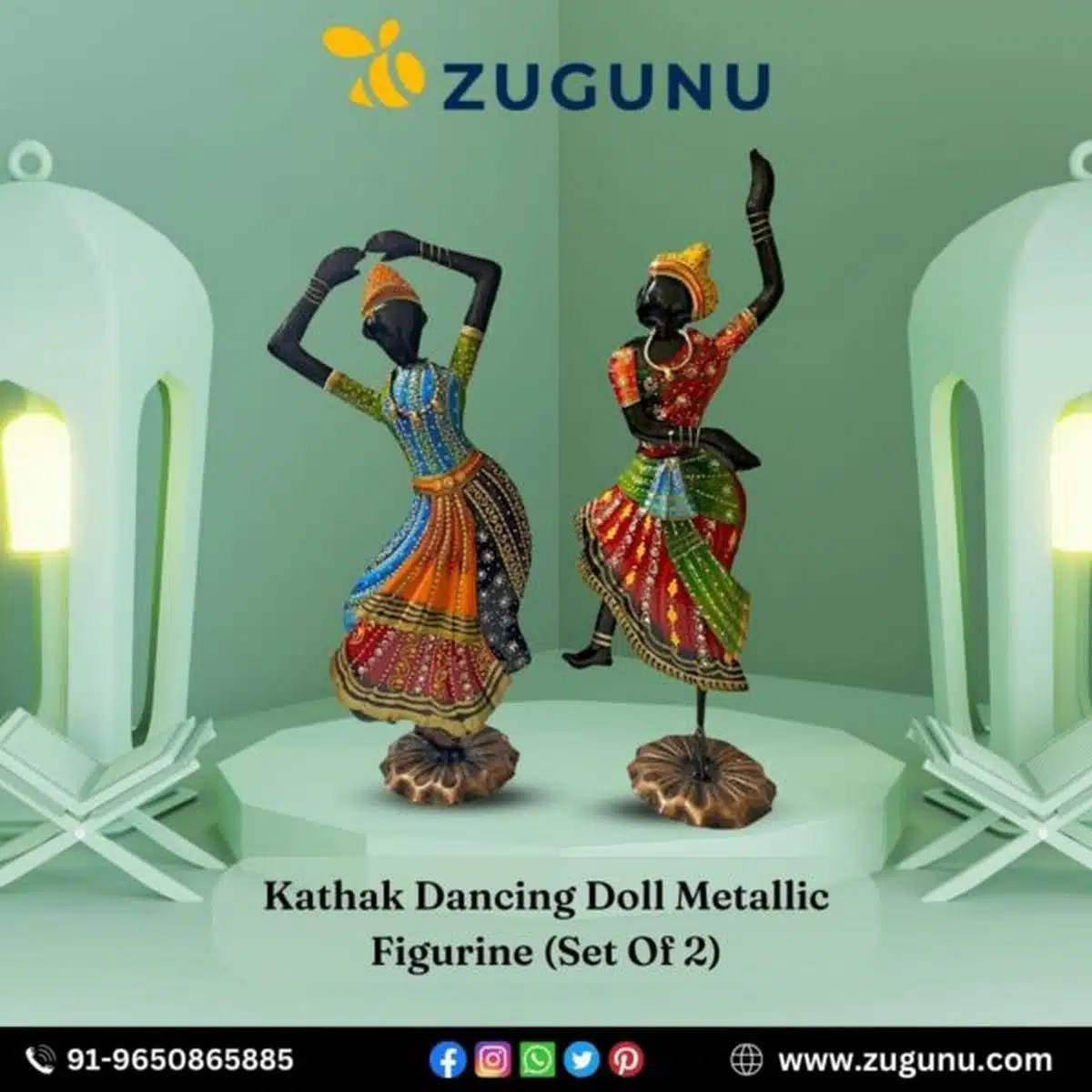 Buy Metal Figurine In Kathak Dancing Doll Design