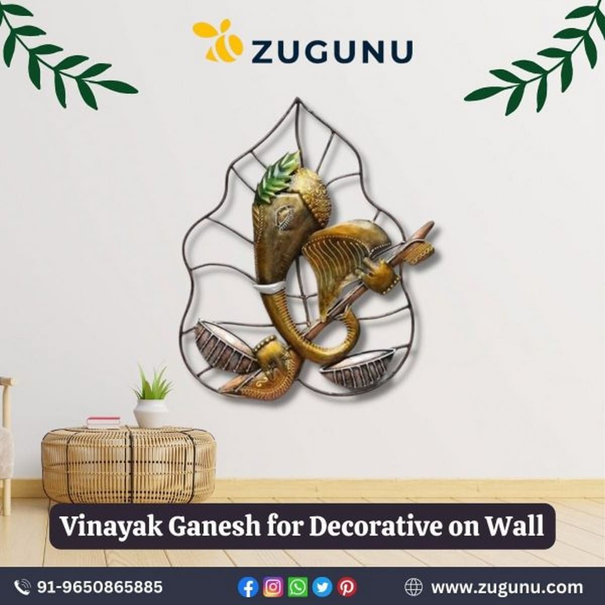 Buy Wall Decor Online With ZuGuNu Vinayak Ganesha