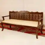 Classic Carved Jaali Work Romes Three Seater Sofa