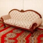 Classical British Crafted Royal Teak Wood Three Seater Sofa