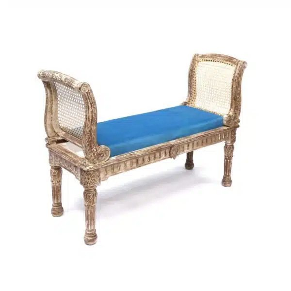Majestic Natural Solid Wood Rajshahi Two Seater Cane Sofa 4