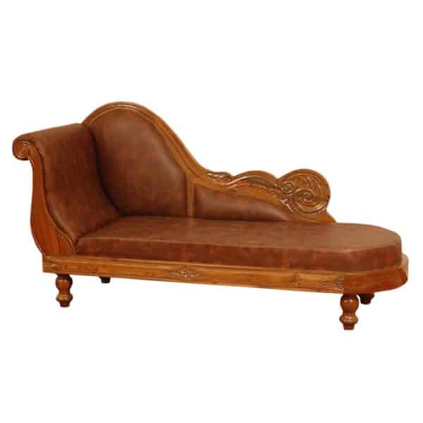 Ottoman Regal Look Teak Wood Three Seater Sofa 3