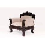 Royal Carved Teak Wood Single Seater Sofa