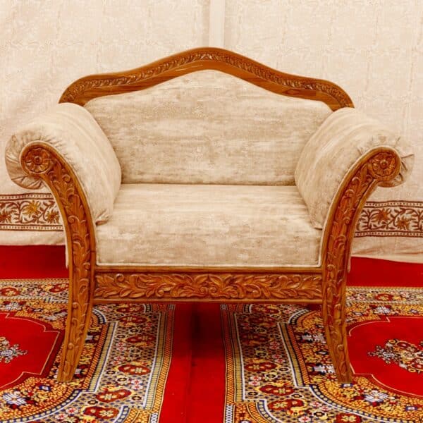 Royal Rajashahi Teak Wood single Seater Sofa 2