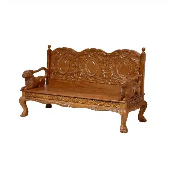 Teak Wood Royal Majestic Three Seater Sofa 2