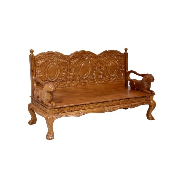 Teak Wood Royal Majestic Three Seater Sofa 4