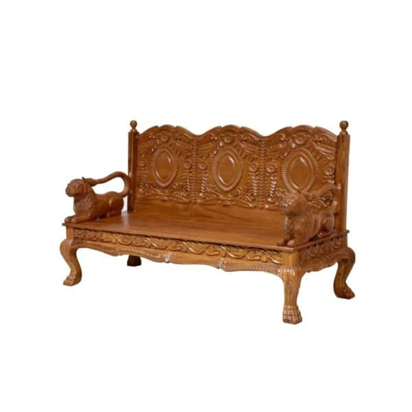 Teak Wood Royal Majestic Three Seater Sofa 5