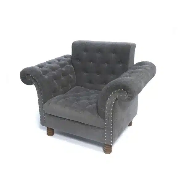 Upholstered Royal Curve Solid Wood Single Seater Sofa 2