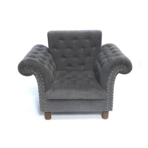 Upholstered Royal Curve Solid Wood Single Seater Sofa 5