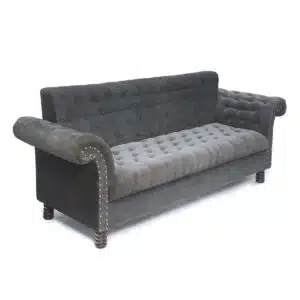 Upholstered Royal Curve Solid Wood Three Seater Sofa
