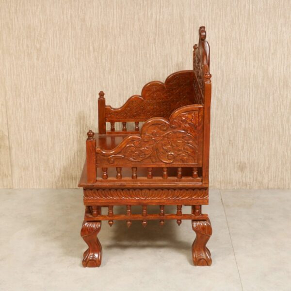 Vintage Folk Carved Traditional Sofa Set With Center Table 2