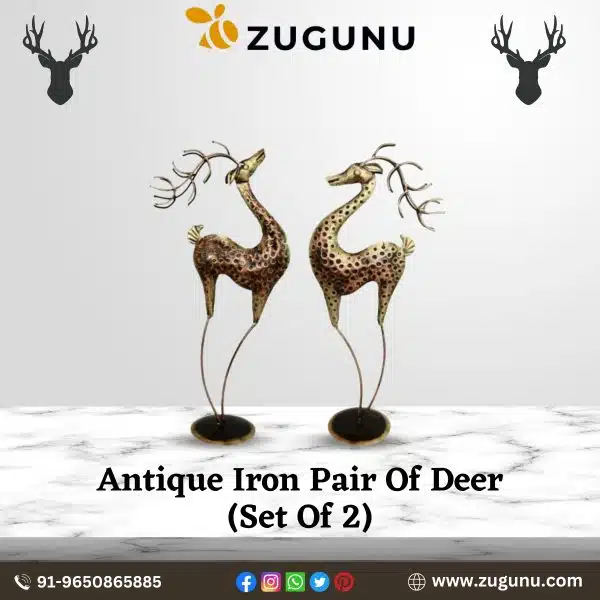Best Antique Online Buy Iron Pair Of Deer Set Of 2