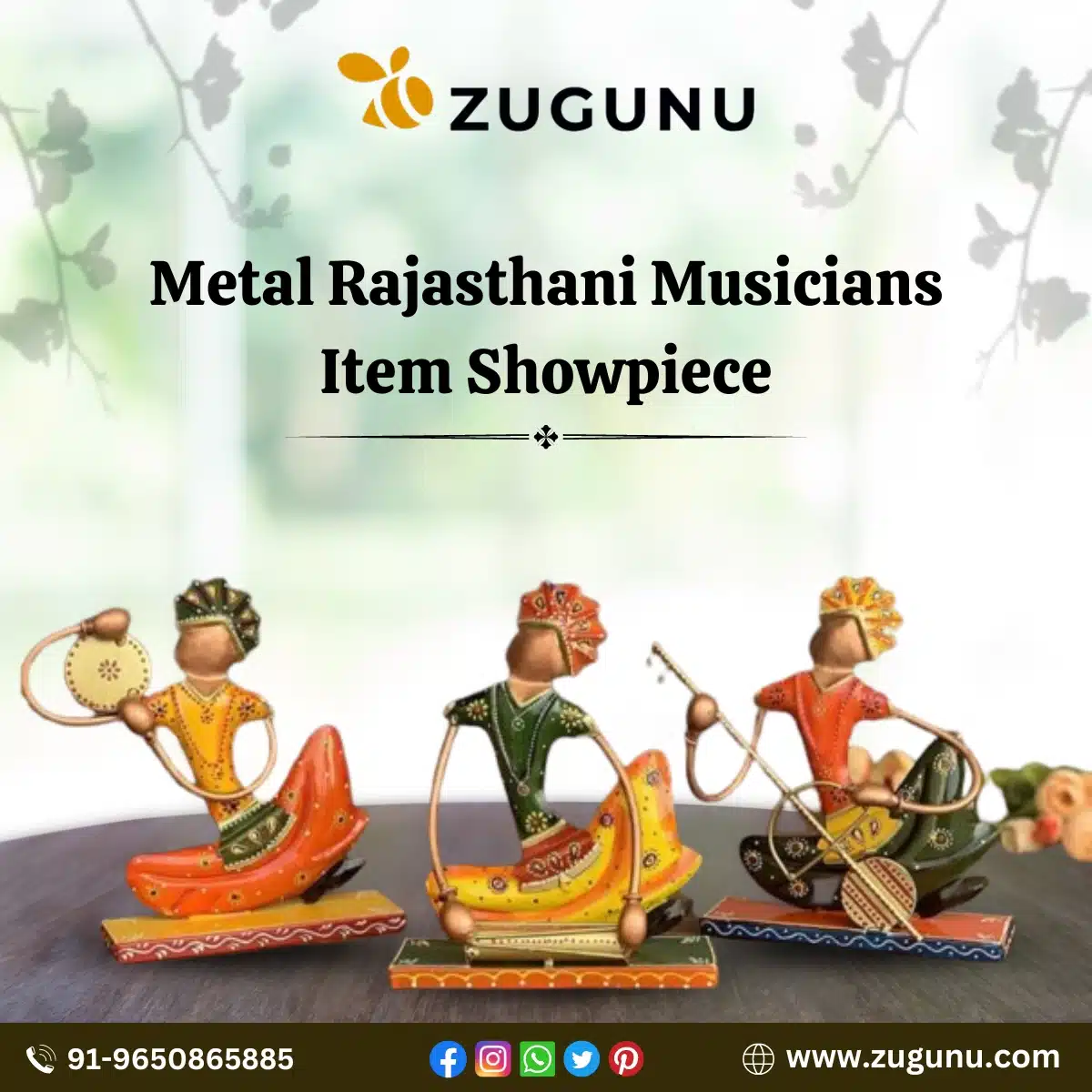 Buy Musicians Showpiece With Metal Rajasthani Look