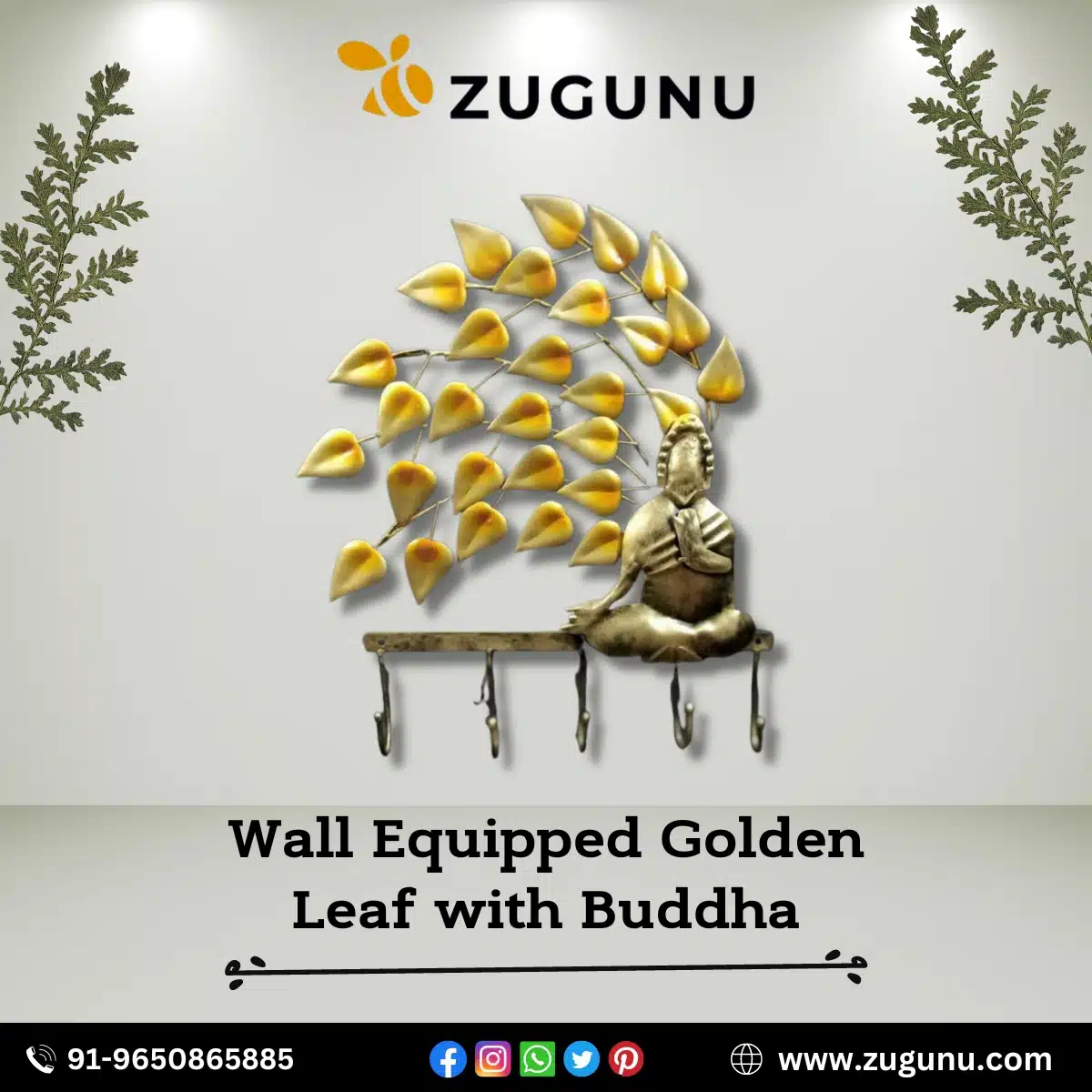Trending Best Golden Leaf With Budhha Wall Equipped