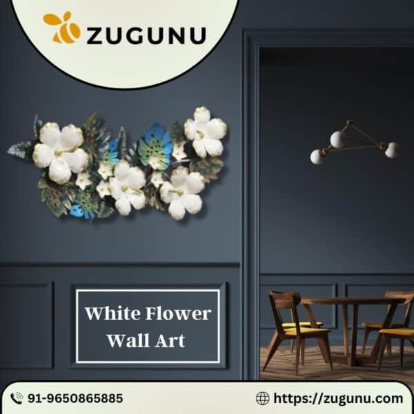 Beautiful White Flower Wall Art Wall Decor Zugunu 2