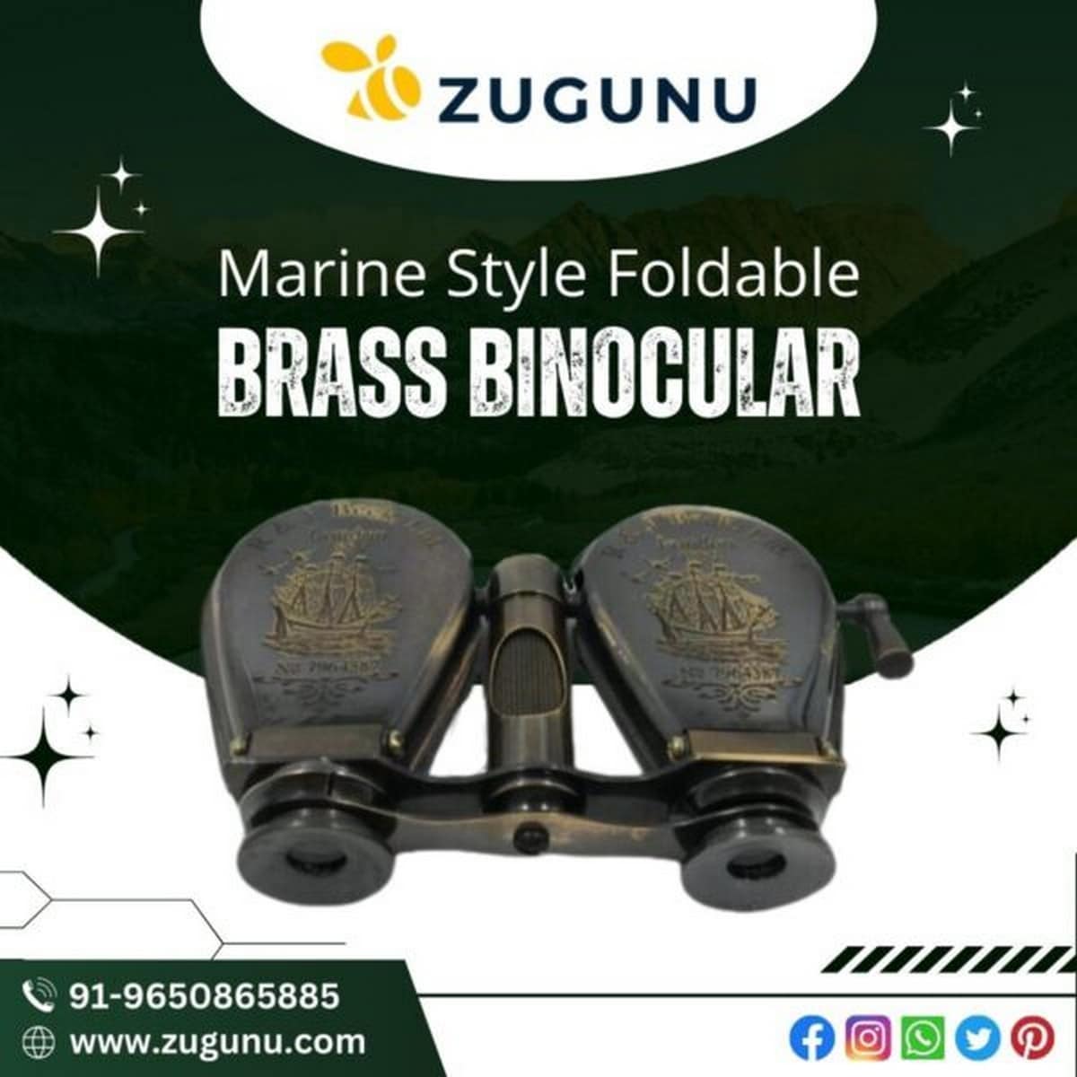 Best Marine Style Foldable Brass Binocular Online