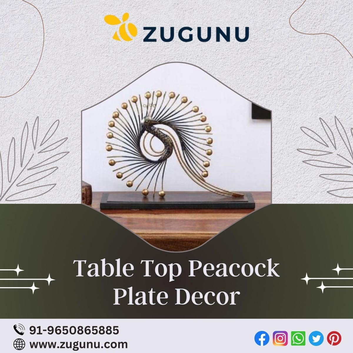 Table Top Peacock Plate Decor Transform Your Home