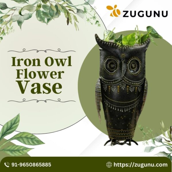 Vintage Style Iron Owl Flower Vase Buy Online From Zugunu 1