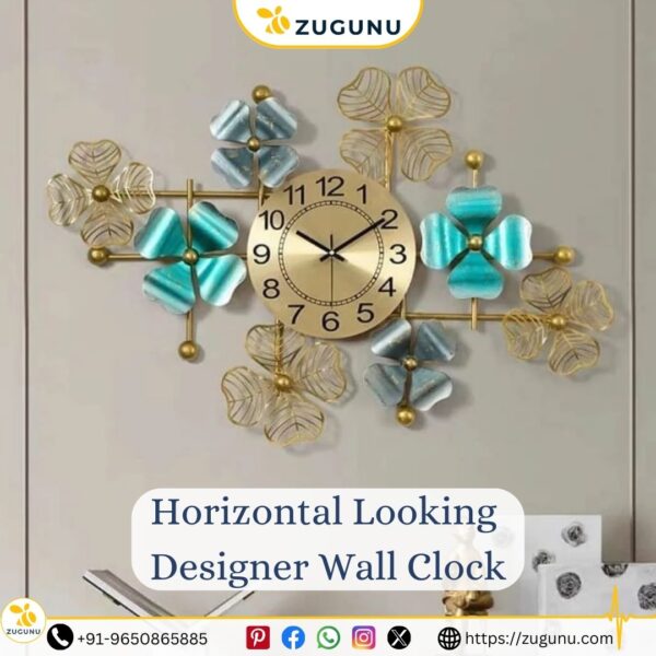 Horizontal Looking Designer Wall Clock Where Time Meets Elegance
