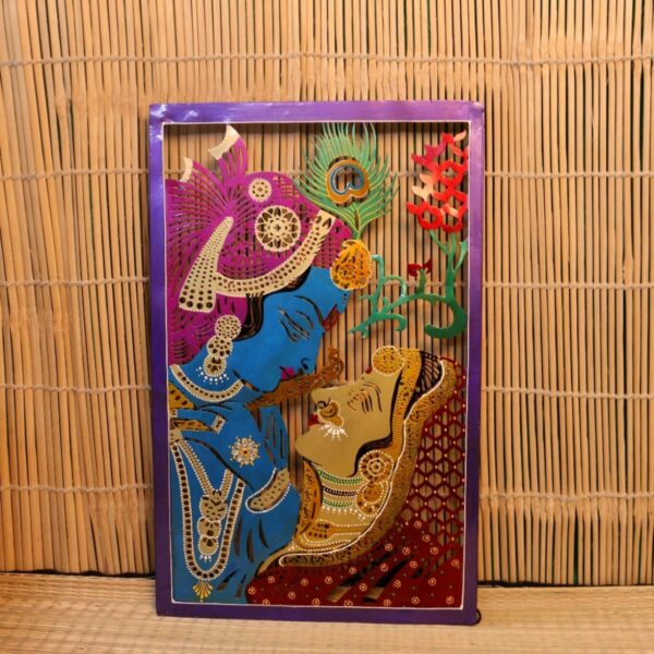 Iron Painted Krishna Wall Art A Divine Symphony in Home Decor