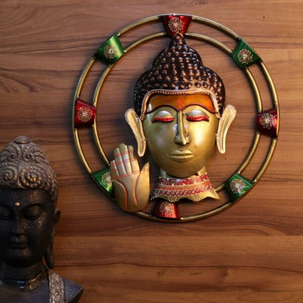 Iron Painted Round Buddha Frame