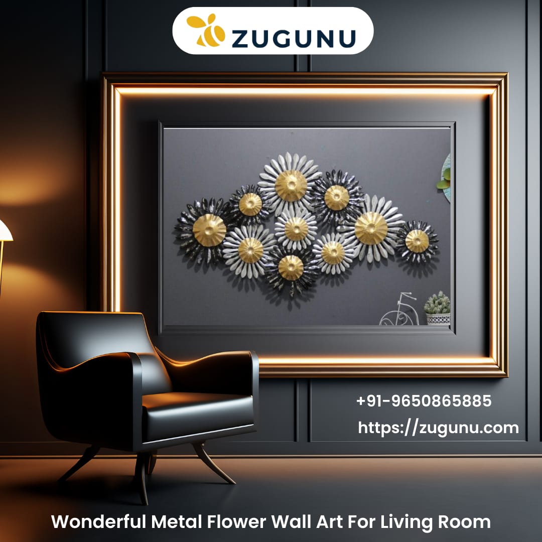 Elevate Your Living Room Wonderful Metal Flower Wall Art
