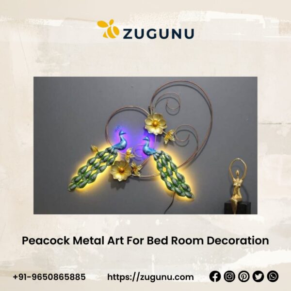 Enhance Your Bedroom Elegance Peacock Metal Art Decor