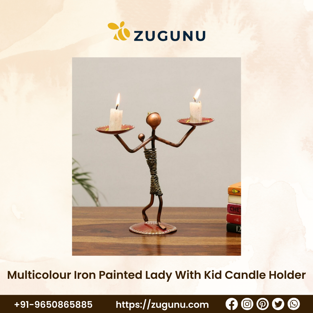 Illuminate Your Space with Whimsy The Multicolor Iron Lady Candle Holder
