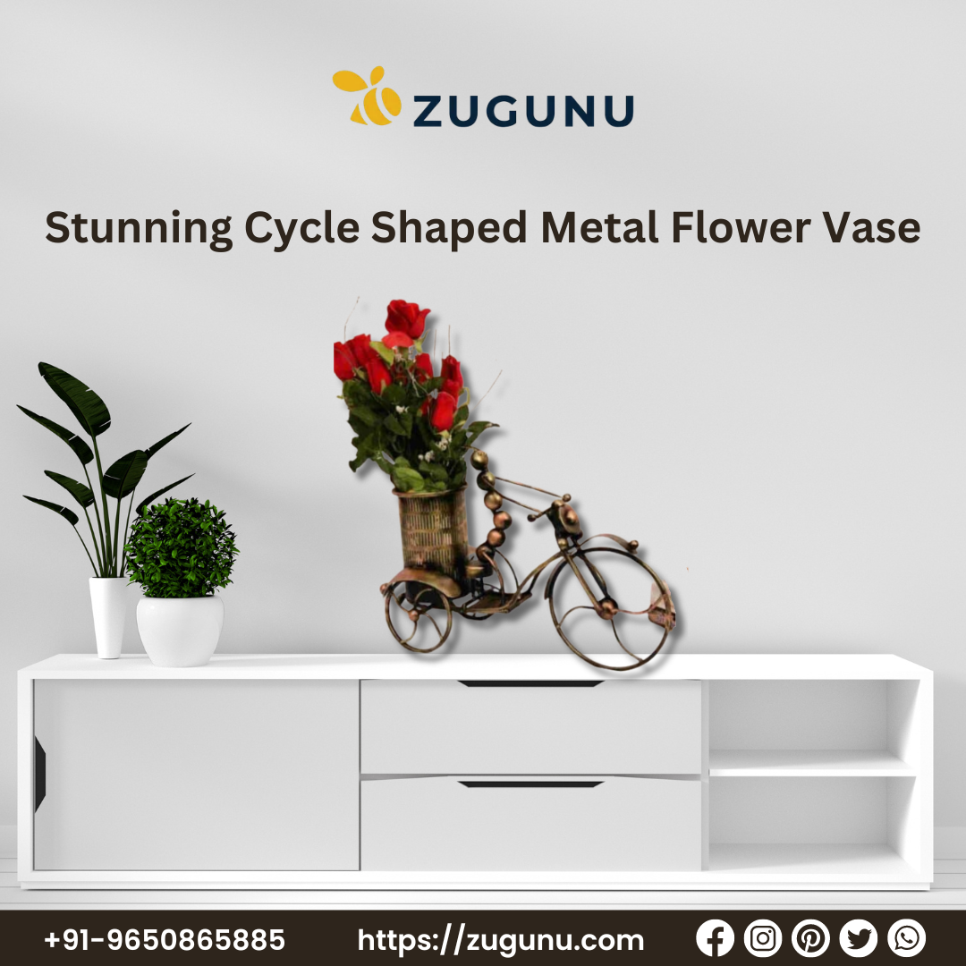 Pedal Perfection Stunning Cycle Shaped Metal Flower Vase